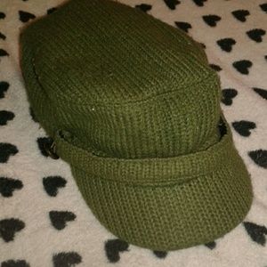 Army green military style hat
